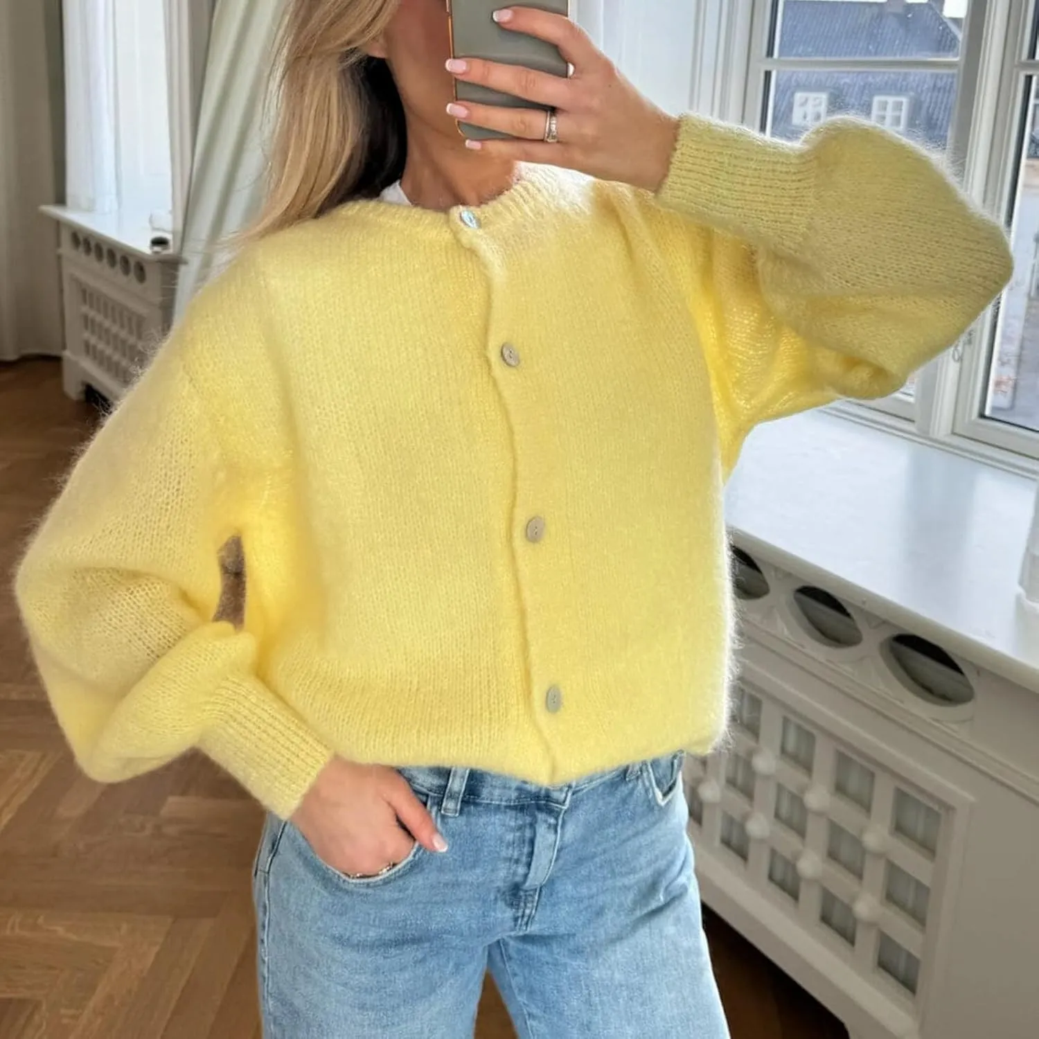 Women Y2k Knitted Cropped Cardigan Sweater Long Sleeve Crewneck Button Down Open Front Knitwear Top Streetwear