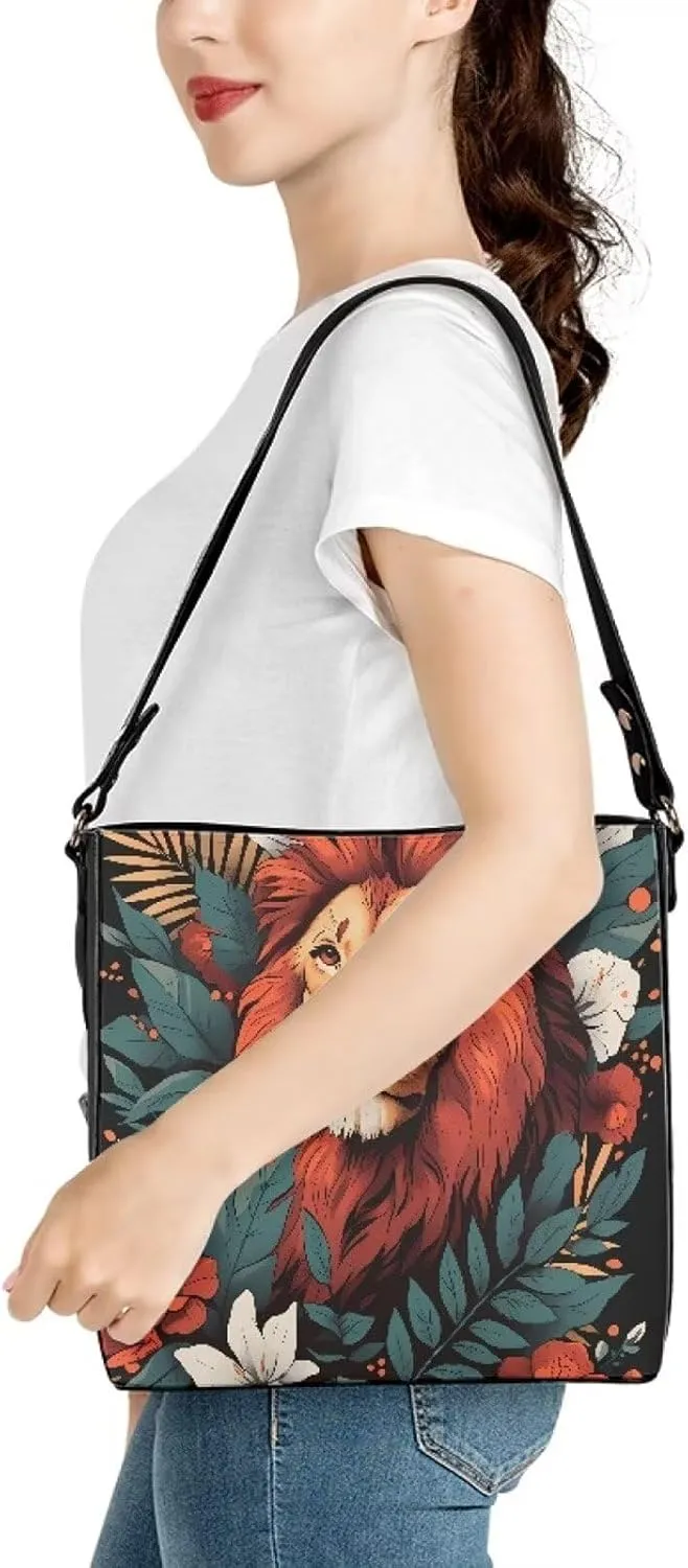 Women's Bucket Bag Boho Top Handle Shoulder Bag, Gothic Bucket Bag Vegan Leather Shoulder Purses for Women
