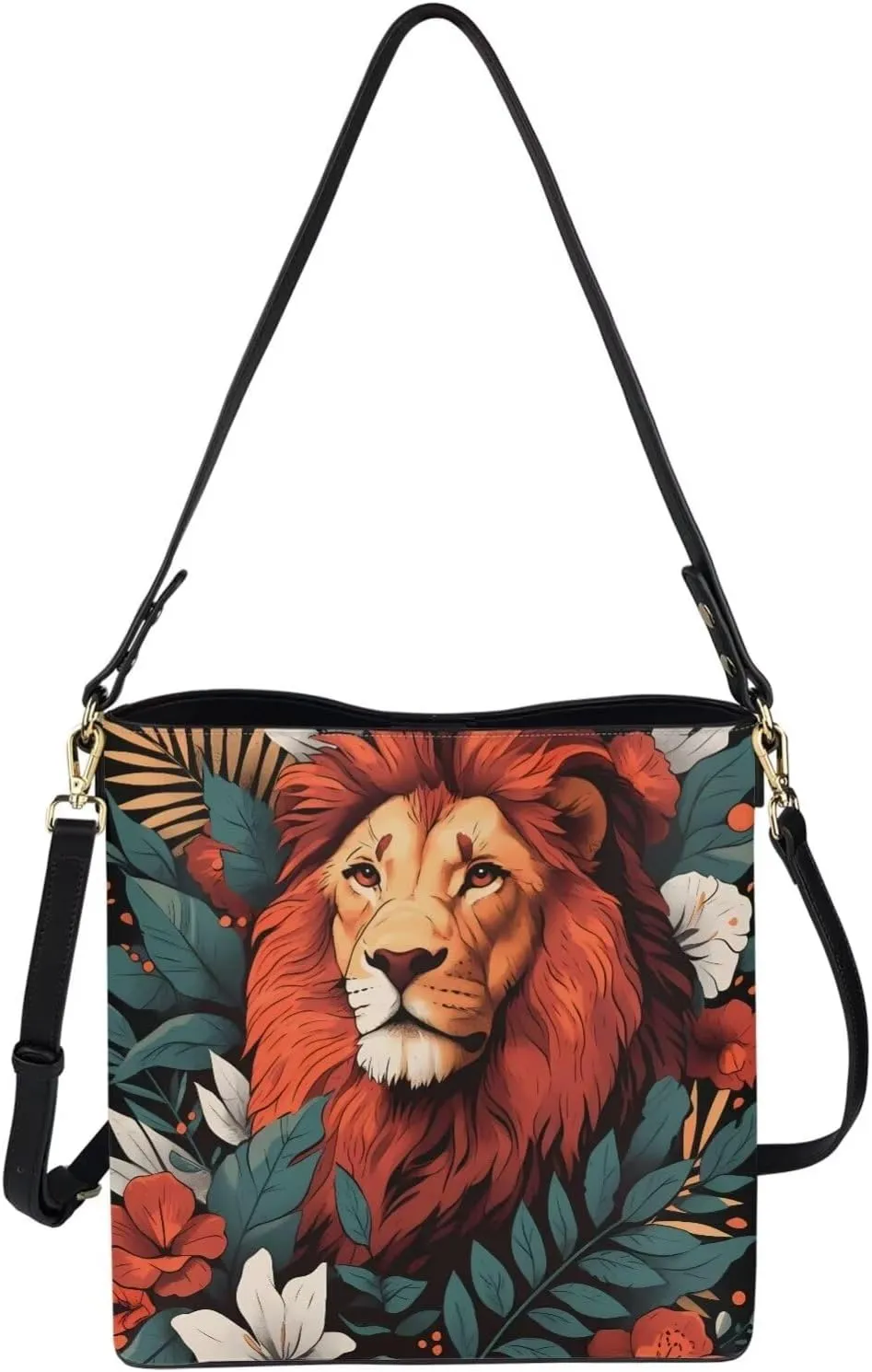 Women's Bucket Bag Boho Top Handle Shoulder Bag, Gothic Bucket Bag Vegan Leather Shoulder Purses for Women