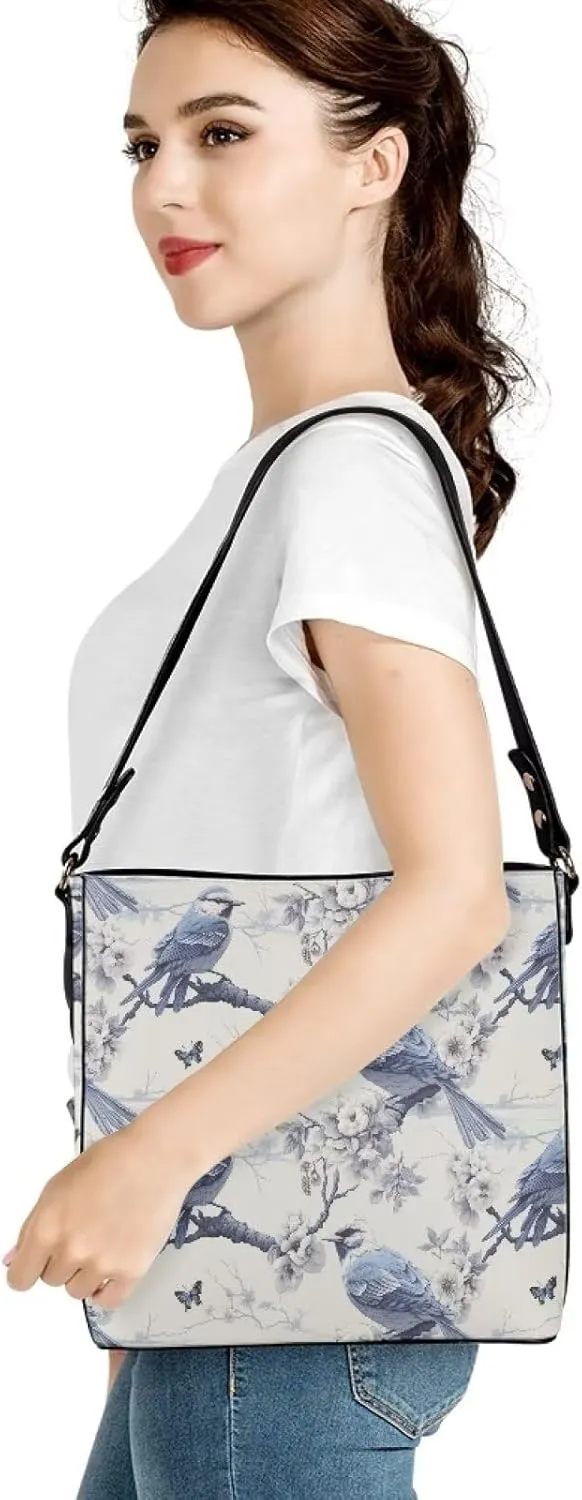 Women's Bucket Bag Boho Top Handle Shoulder Bag, Gothic Bucket Bag Vegan Leather Shoulder Purses for Women
