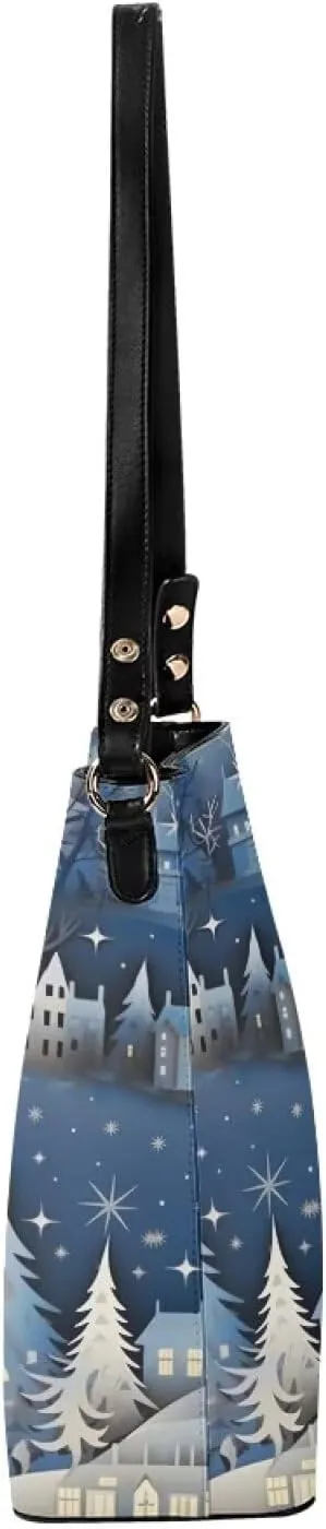 Women's Bucket Bag Boho Top Handle Shoulder Bag, Gothic Bucket Bag Vegan Leather Shoulder Purses for Women