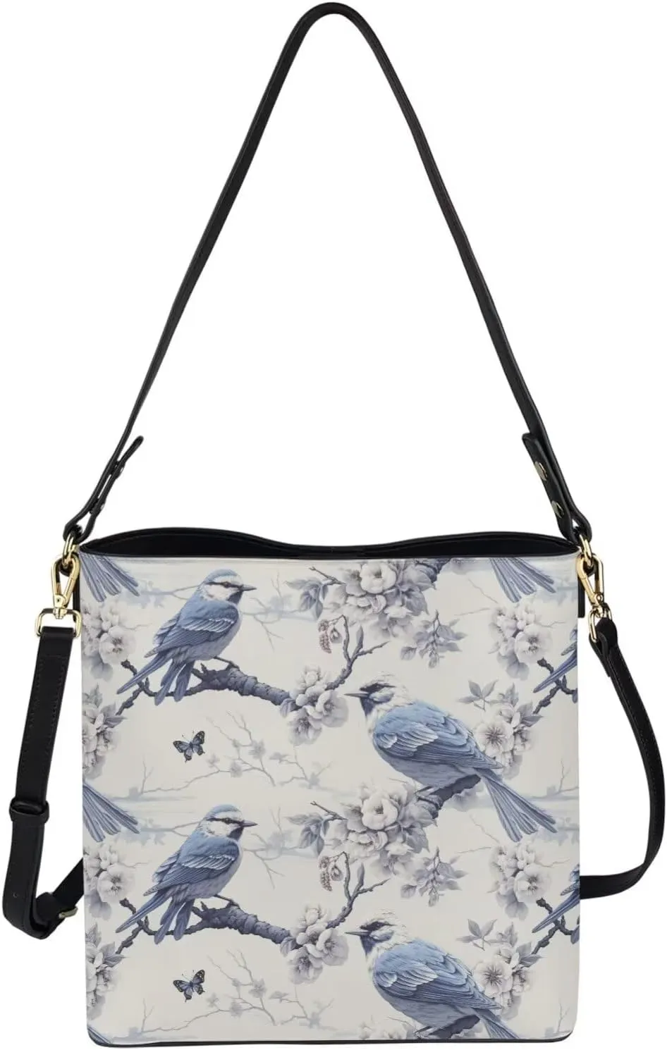 Women's Bucket Bag Boho Top Handle Shoulder Bag, Gothic Bucket Bag Vegan Leather Shoulder Purses for Women