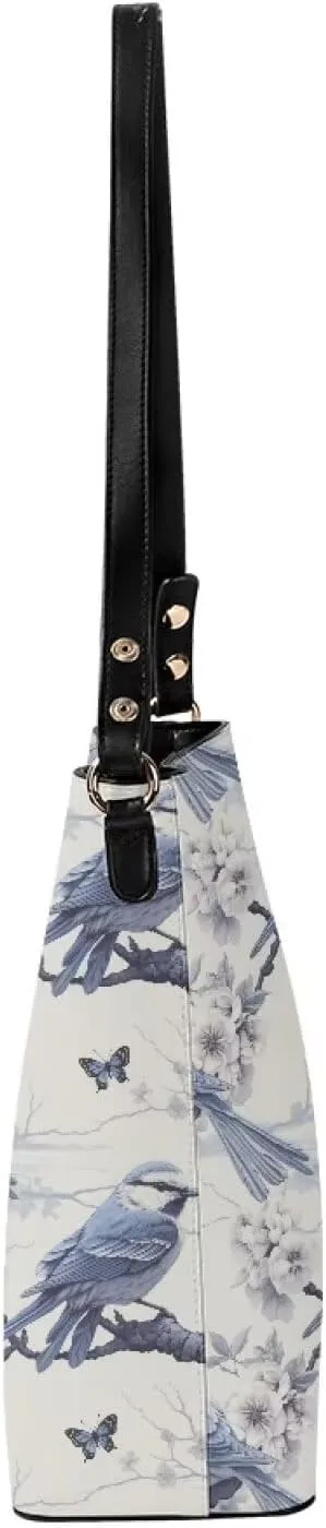 Women's Bucket Bag Boho Top Handle Shoulder Bag, Gothic Bucket Bag Vegan Leather Shoulder Purses for Women