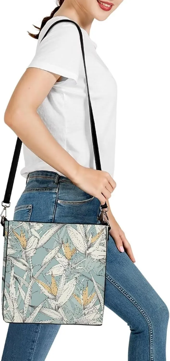 Women's Bucket Bag Top Handle Shoulder Bag, Folk Ethnic Bucket Bag Vegan Leather Shoulder Purses for Women