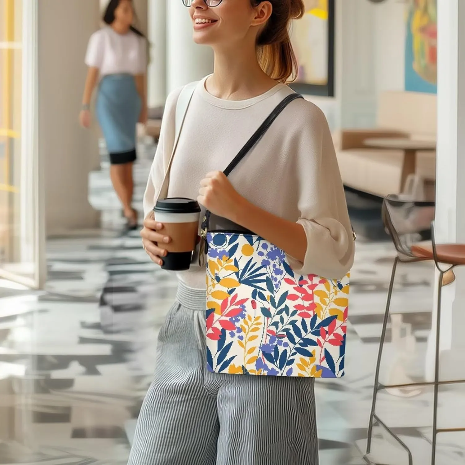 Women's Bucket Bag Top Handle Shoulder Bag, Folk Ethnic Bucket Bag Vegan Leather Shoulder Purses for Women