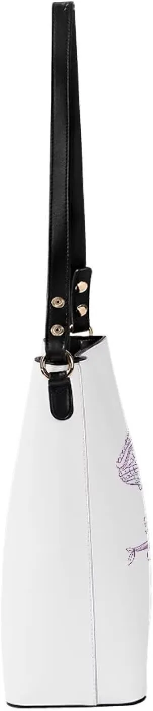 Women's Bucket Bag Top Handle Shoulder Bag, Folk Ethnic Bucket Bag Vegan Leather Shoulder Purses for Women