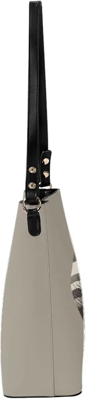 Women's Bucket Bag Top Handle Shoulder Bag, Folk Ethnic Bucket Bag Vegan Leather Shoulder Purses for Women