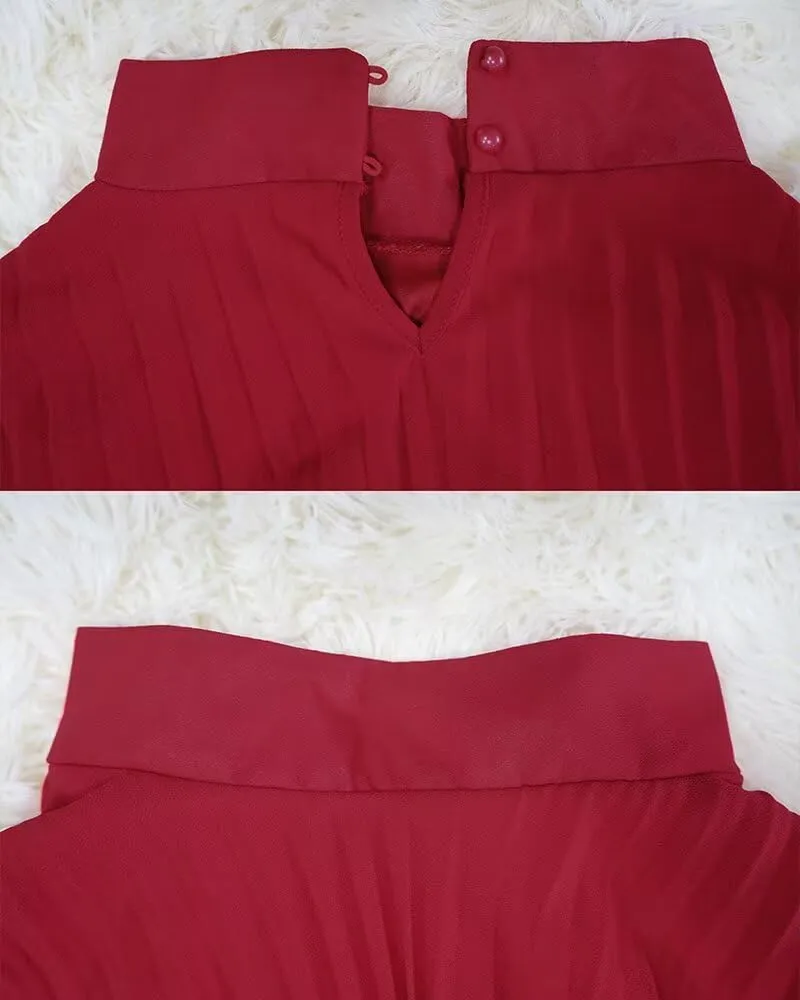 Womens Casual Cape Sleeve Pleated Split Short Dress Loose Fit Cocktail Party Flowy Dress