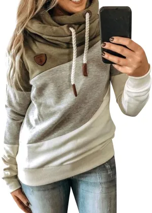 Womens Casual Hoodies Long Sleeve Solid Lightweight Tops Loose Sweatshirt Oversized Pullover Outfit with Pocket