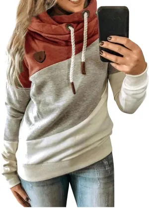 Womens Casual Hoodies Long Sleeve Solid Lightweight Tops Loose Sweatshirt Oversized Pullover Outfit with Pocket