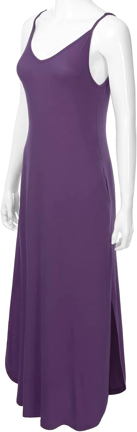 Women's Casual Loose Fit Long Cami Maxi Dress with Pockets (XS-XXL)