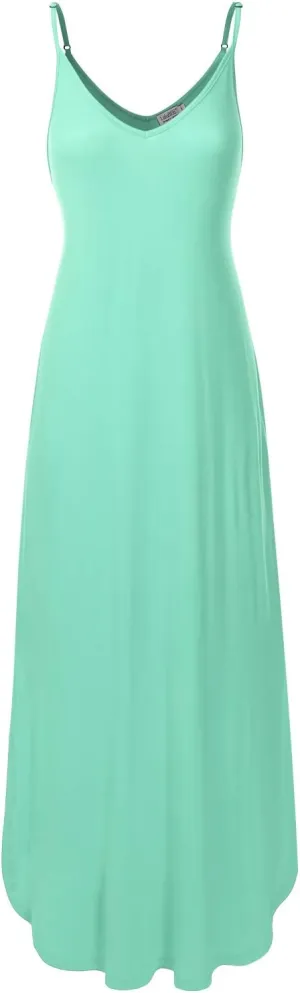 Women's Casual Loose Fit Long Cami Maxi Dress with Pockets (XS-XXL)