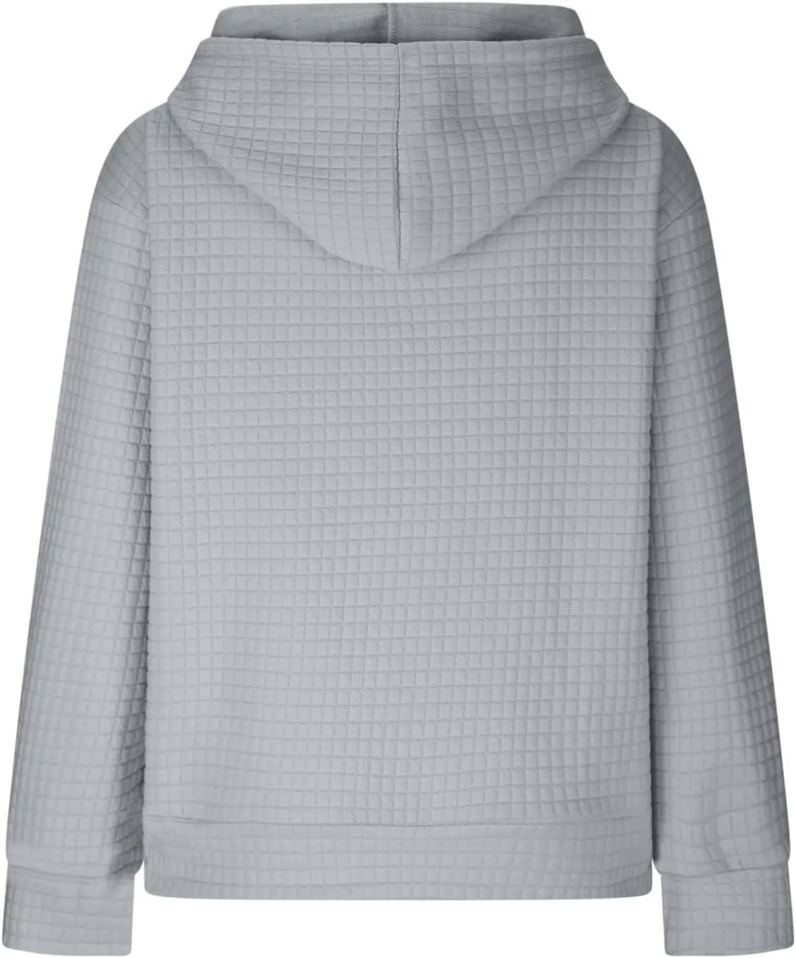Womens Comfort Hoodies for Anxiety Casual Long Sleeve Drawstring Waffle Pullover Loose Hooded Sweatshirt with Pocket