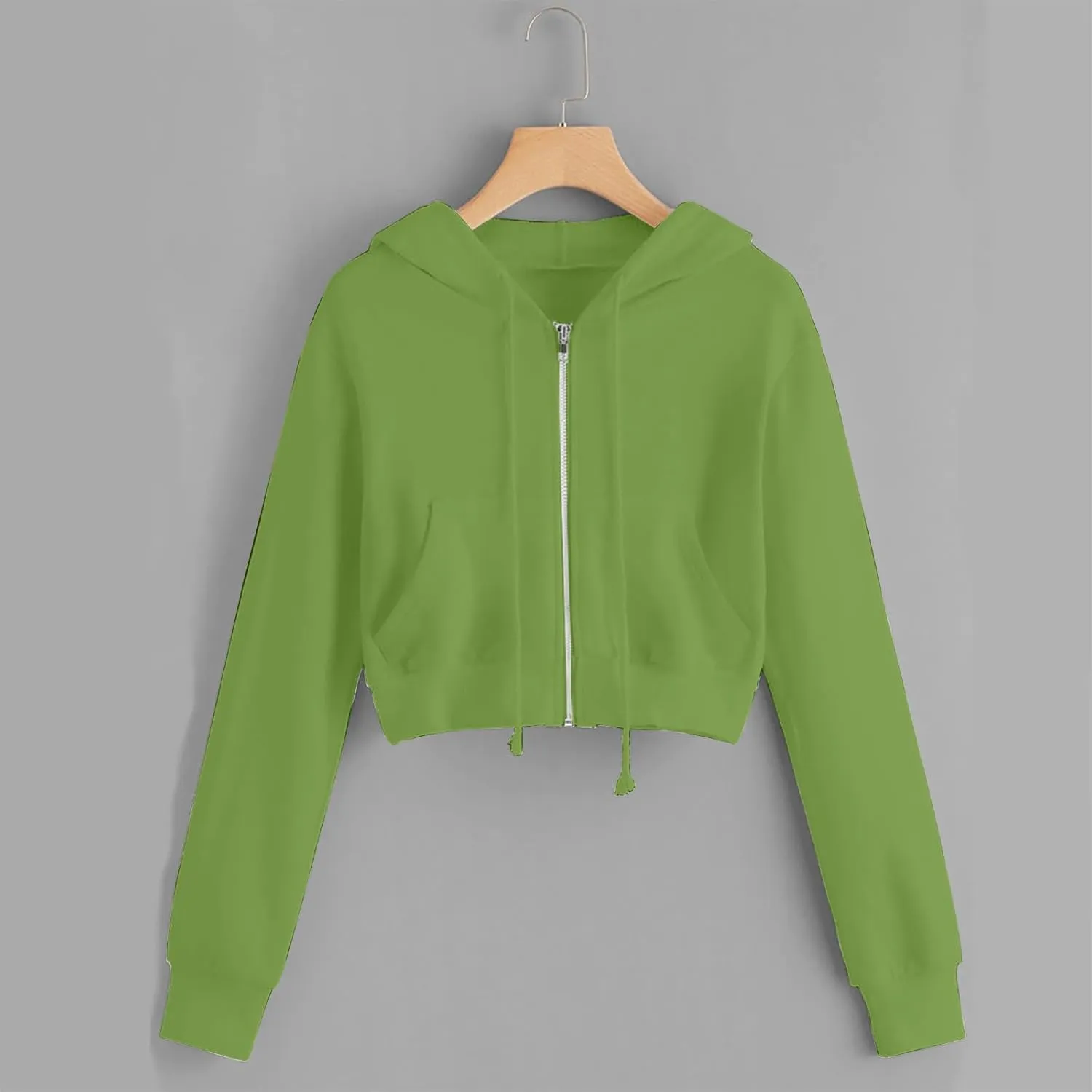 Womens Cropped Hoodie Zip Up Hoodies Jackets Zipper Long Sleeve Sweatshirts Fall Trendy 2024 Y2K Fashion Clothes