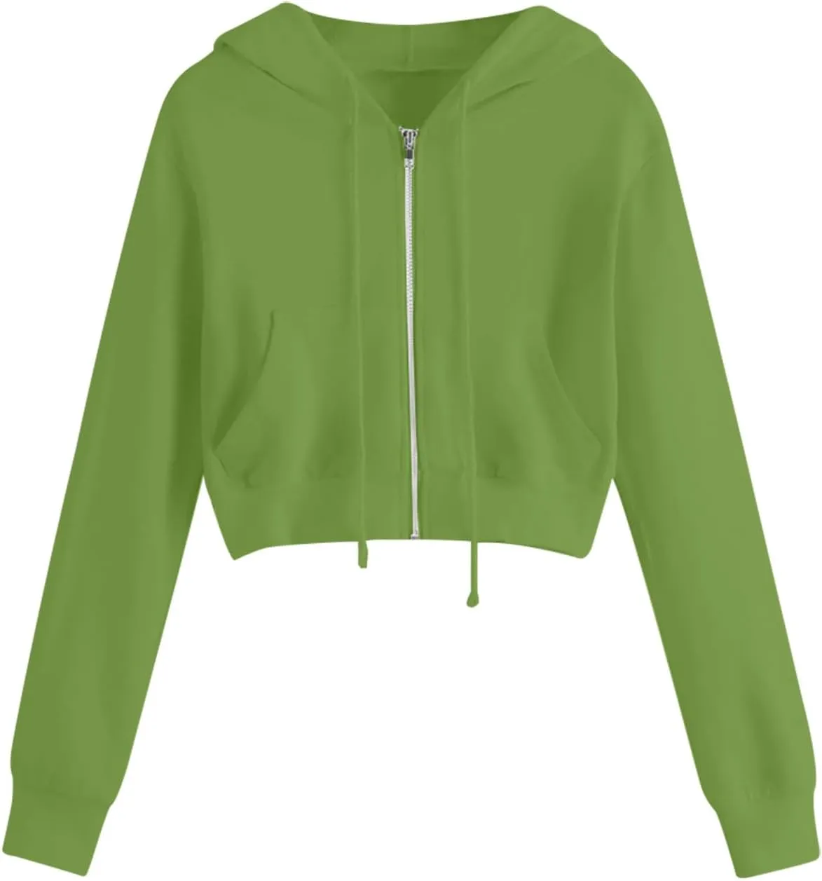 Womens Cropped Hoodie Zip Up Hoodies Jackets Zipper Long Sleeve Sweatshirts Fall Trendy 2024 Y2K Fashion Clothes