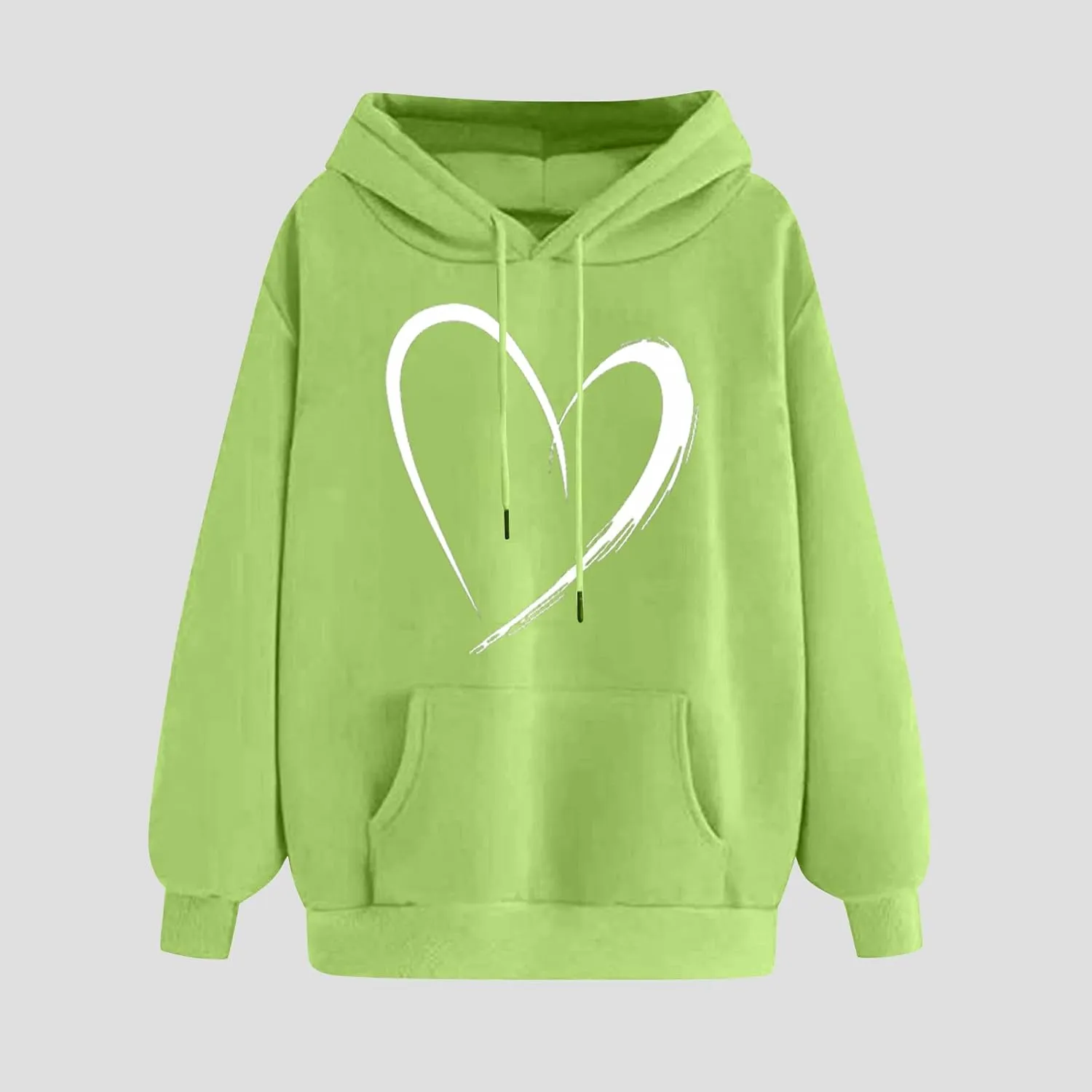 Womens Cute Heart Hoodies Graphic Pullover Fall Fashion Hooded Drawstring Sweatshirt Teen Girls Long Sleeve Sweater