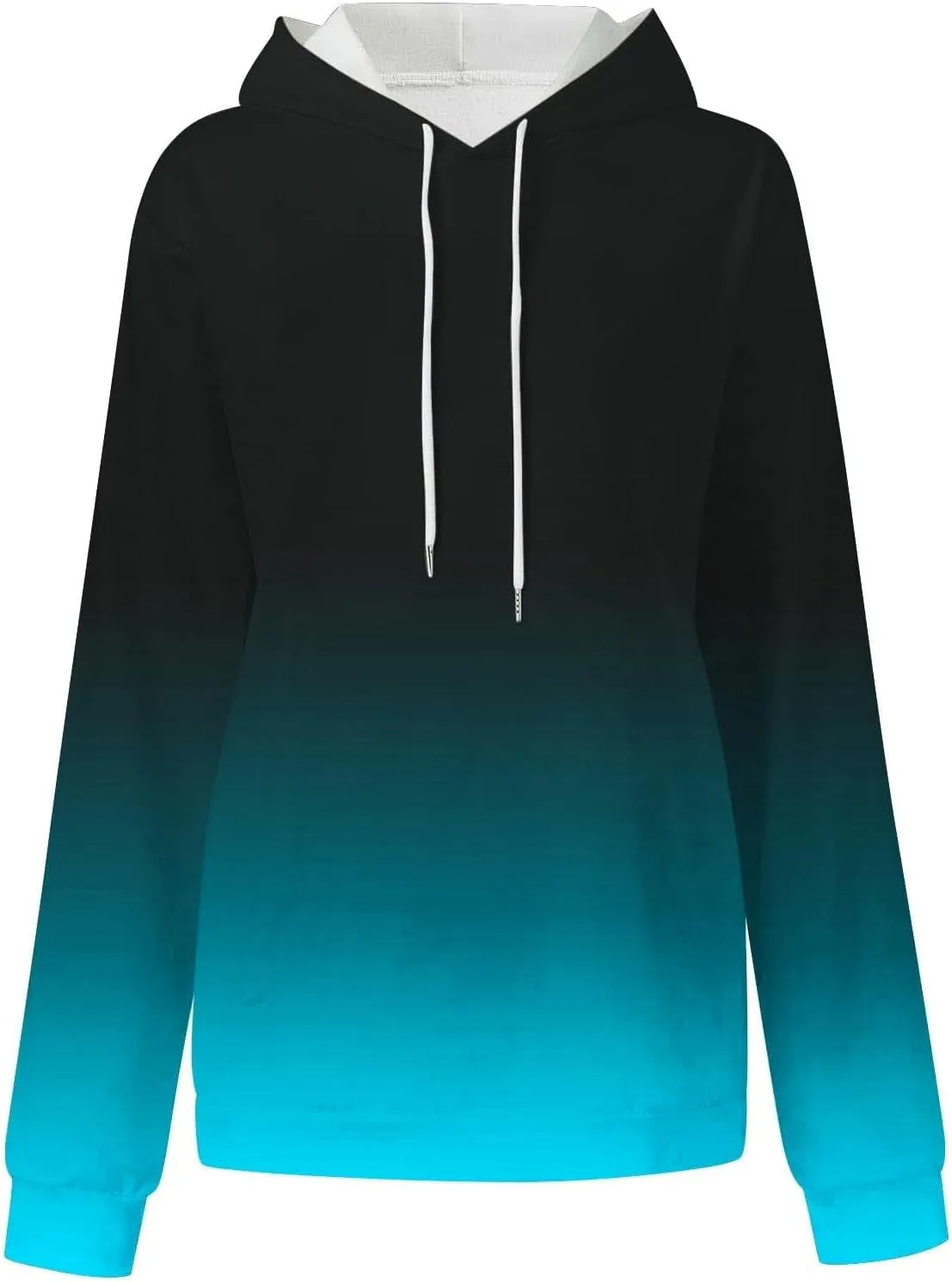Womens Fall Fashion 2024 Trendy Oversized Hoodie Sweatshirts Gradient Color Casual Drawstring Hoodies Pullover