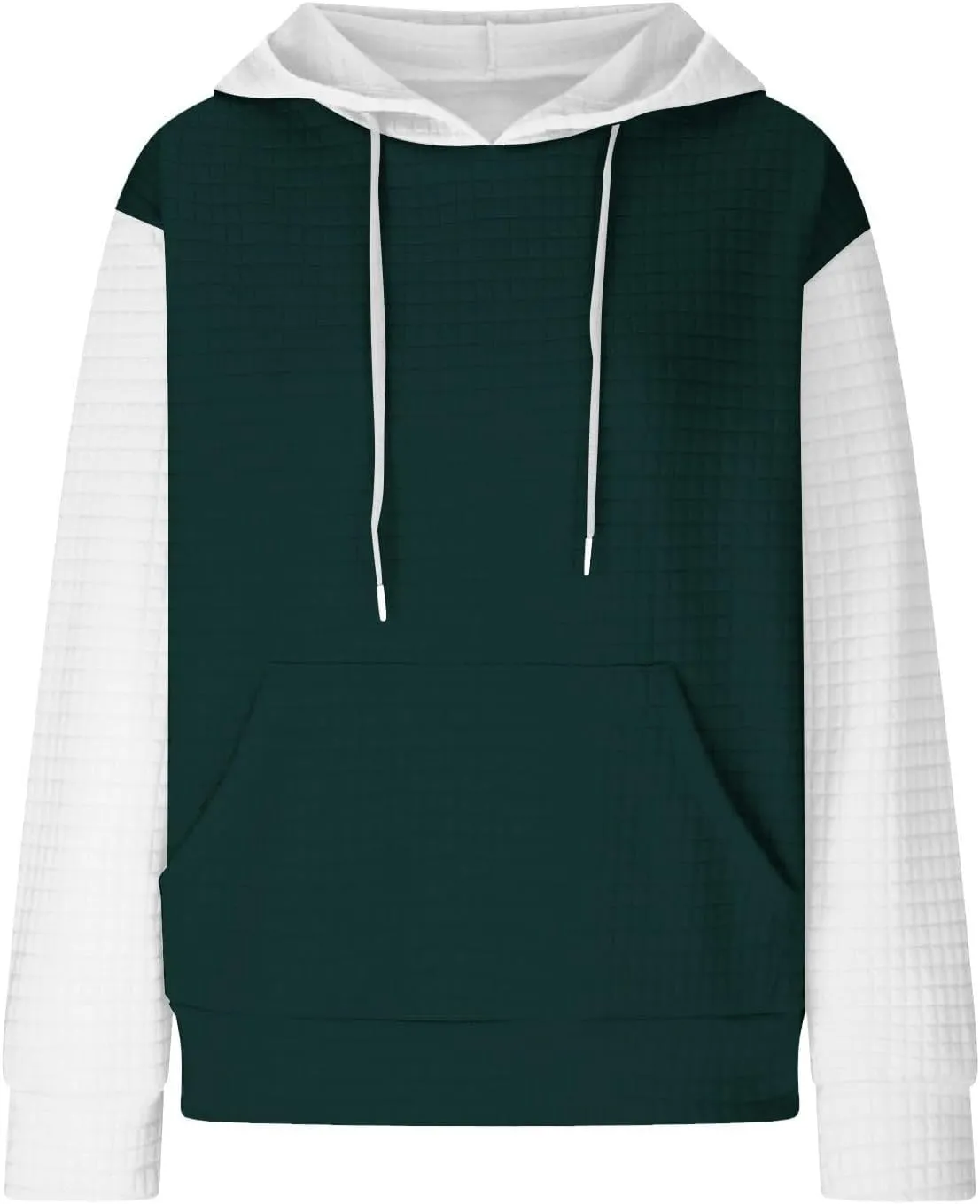 Womens Hoodies Oversized Sweatshirts 2024 Fashion Block Color Casual Crewneck Long Sleeve Loose Fit Winter Clothes