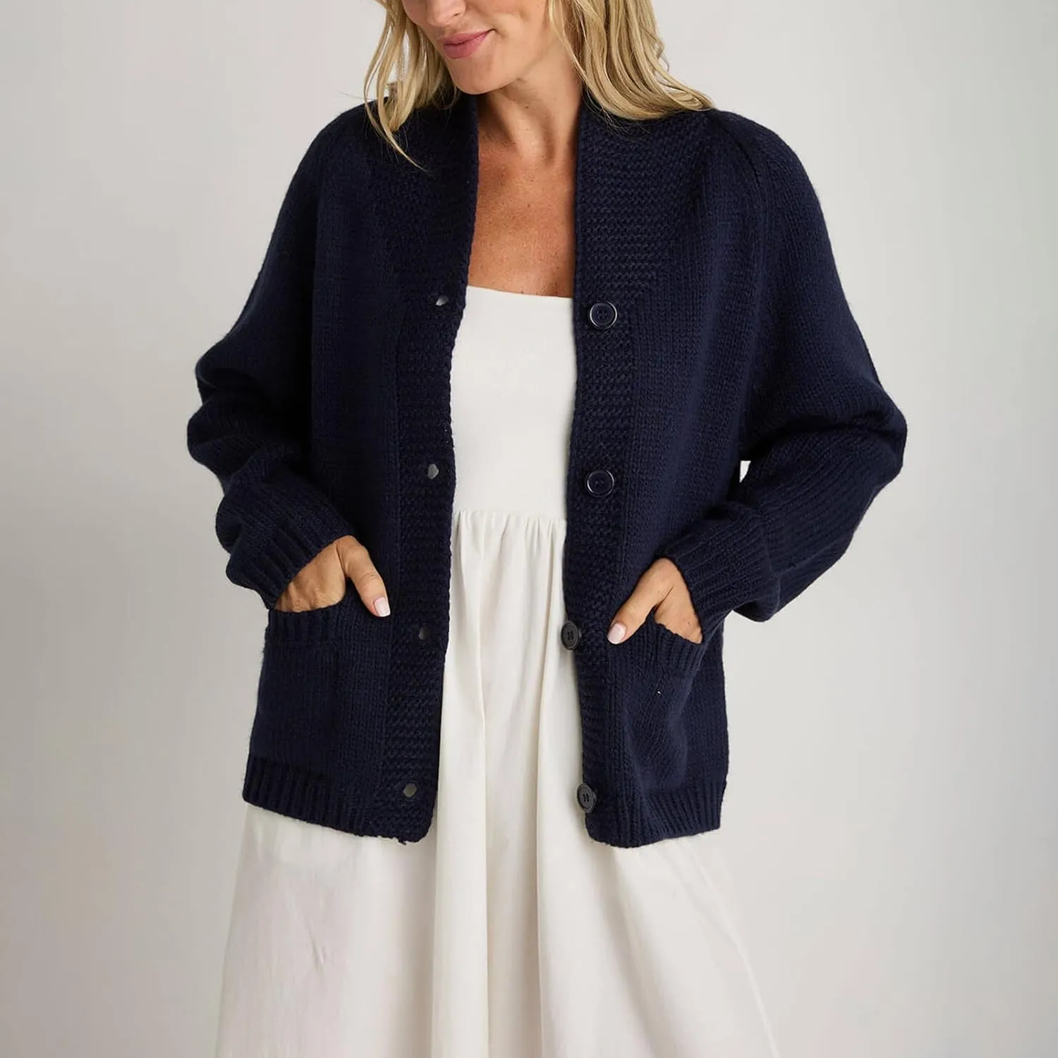 Women's Lobster Knit Sweater Cardigan Long Sleeve Shawl Collar Open Front Vintage Lightweight Knitwear Tops