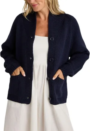 Women's Lobster Knit Sweater Cardigan Long Sleeve Shawl Collar Open Front Vintage Lightweight Knitwear Tops