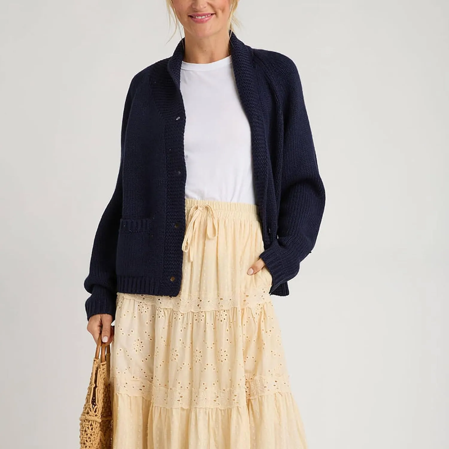 Women's Lobster Knit Sweater Cardigan Long Sleeve Shawl Collar Open Front Vintage Lightweight Knitwear Tops