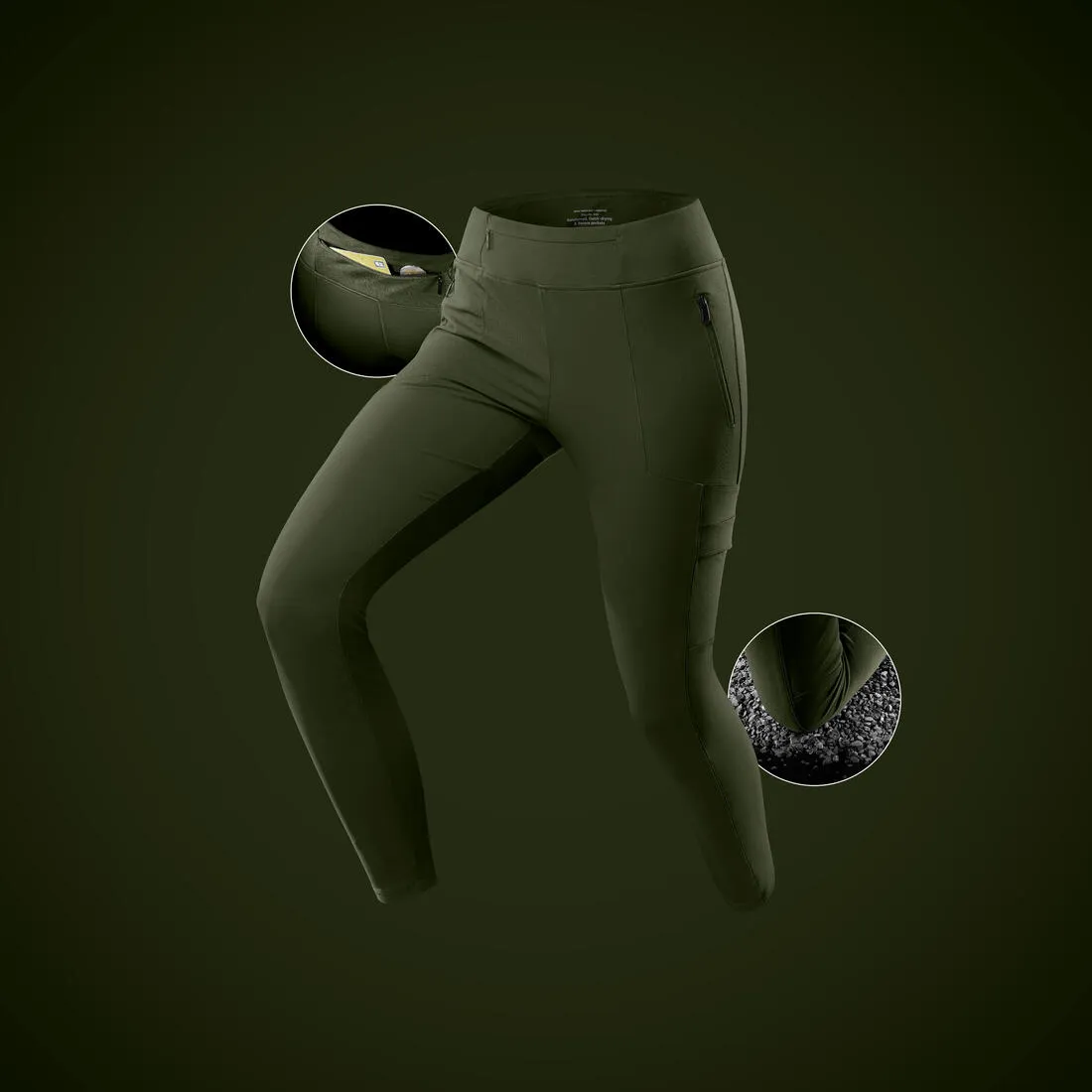 Women's Trek Leggings Reinforced & Multipocket - Travel 500