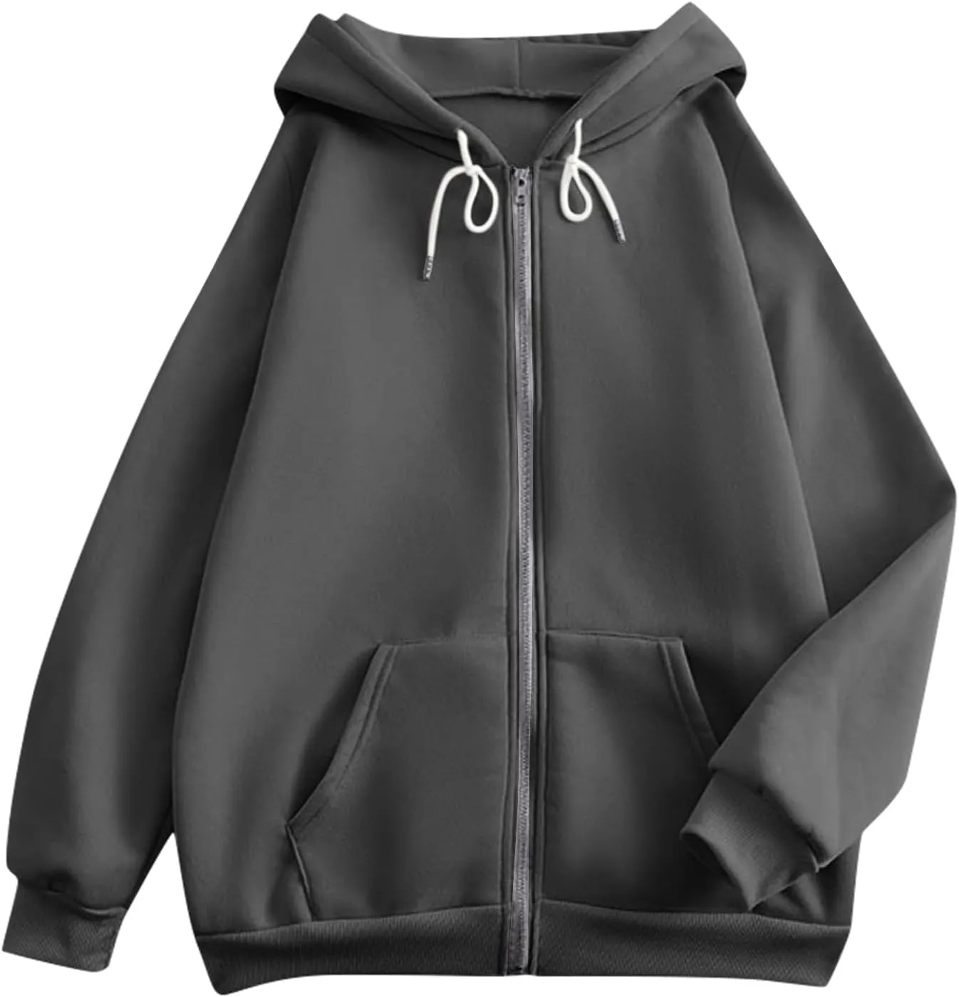 Womens Zip Up Hoodies Casual Long Sleeve Hoodie Jacket Oversized Lightweight Pullover Sweatshirts Tops with Pocket