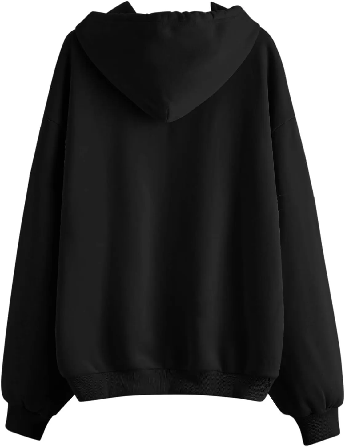 Womens Zip Up Hoodies Long Sleeve Fall Oversized Sweatshirts Casual Plain Fleece Jacket with Pockets Y2K Clothes Outwear