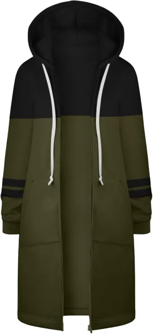 Women's Zip Up Hoodies Long Sleeve Winter Lightweight Hooded Sweatshirt Casual Jacket Coat with Pockets