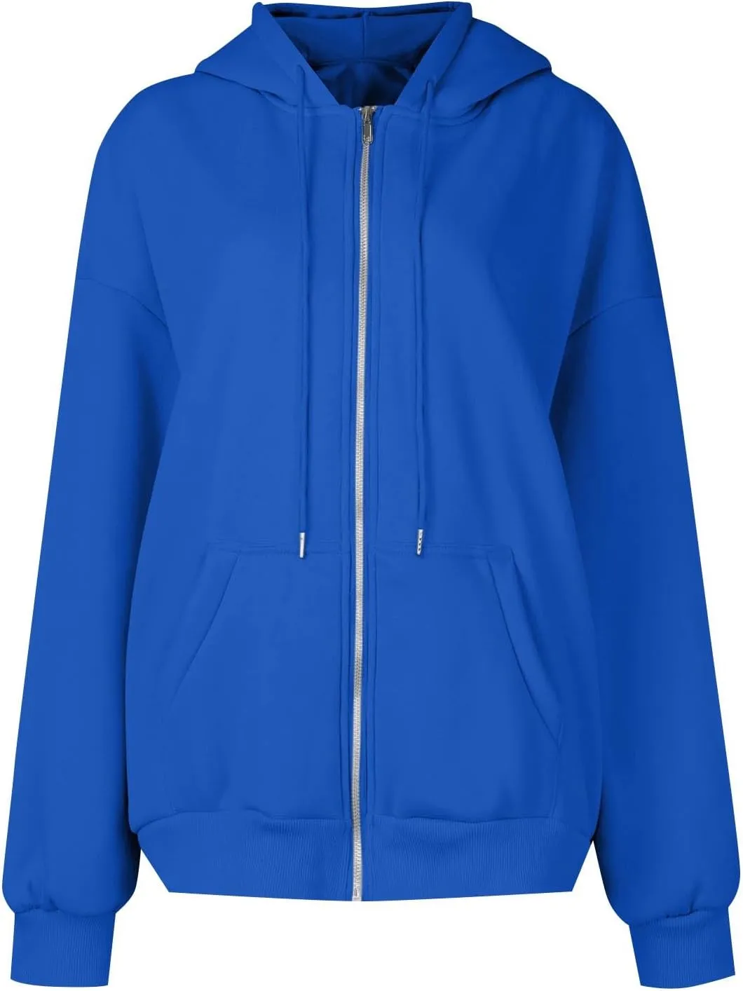Womens Zip Up Hoodies Oversized Long Sleeve Sweatshirts Casual Y2K Hoodie 2024 Fall Jacket with Pockets