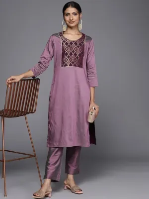 Woven Design Yoke Design Kurta with Trousers