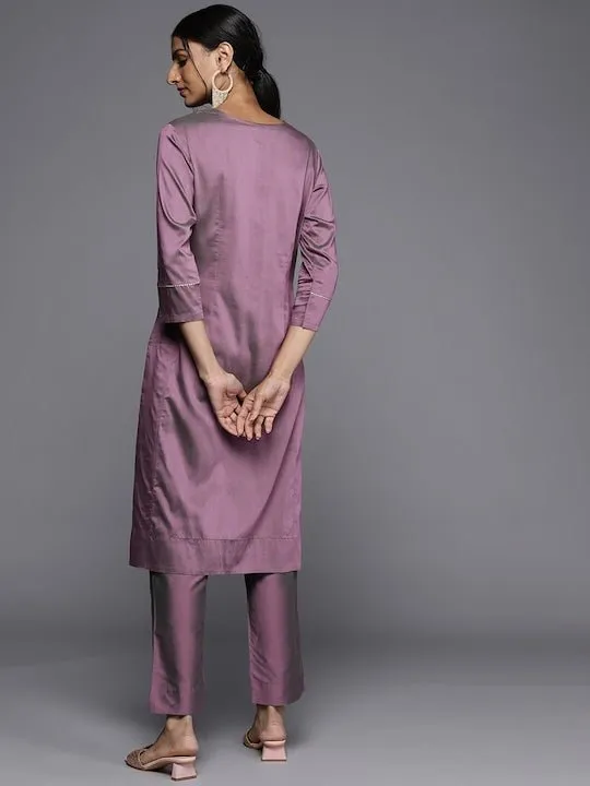 Woven Design Yoke Design Kurta with Trousers
