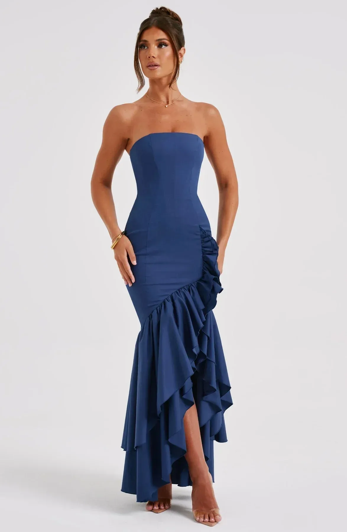 Xyra | Sleeveless Ruffled Maxi Dress