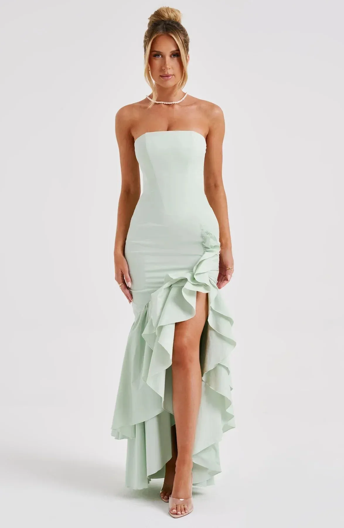 Xyra | Sleeveless Ruffled Maxi Dress