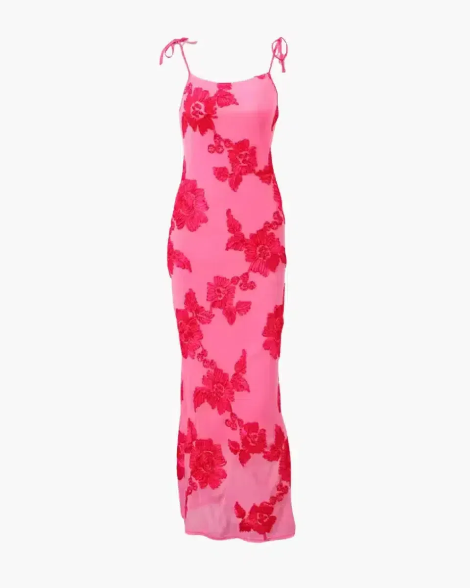 Ysaline – Timeless elegance – Maxi dress with adjustable shoulder ties