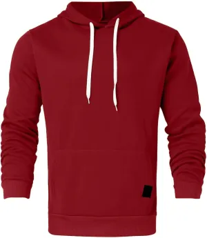ZEFOTIM Casual Big and Tall Hoodies for Men Soild Color Plus Size Sweatshirt Sports Baggy Long Sleeve Drawstring Hoodie