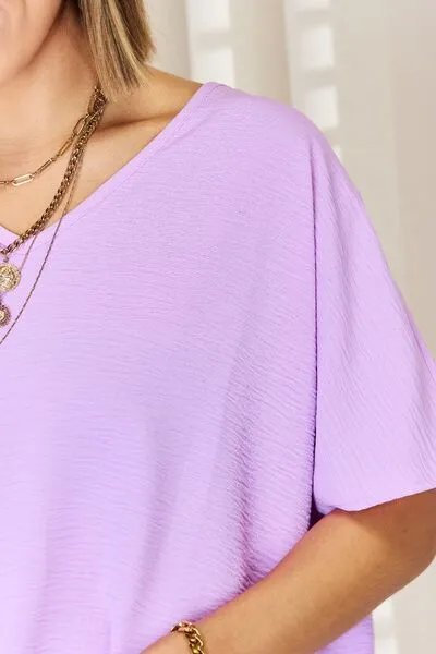 Zenana Texture Short Sleeve T-Shirt Top