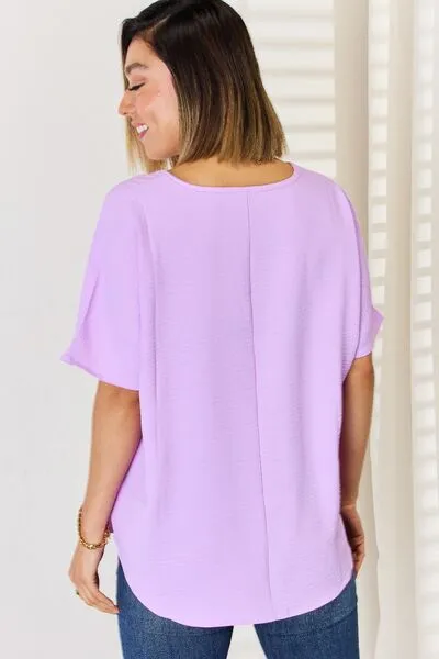 Zenana Texture Short Sleeve T-Shirt Top