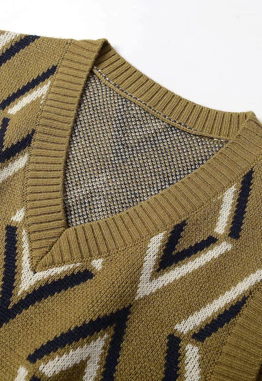 zhilifs Mens V-Neck Knitted Sweater Sleeveless Pullover Knitwear Vest Solid Plain Loose Fit All Match Sweater Tops