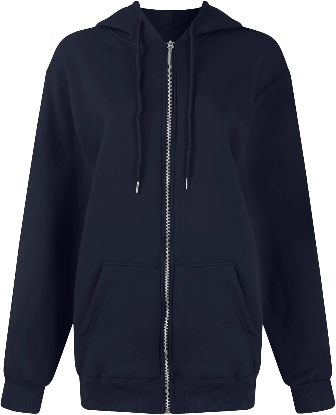 Zip Up Hoodie for Women 2024 Fall Oversized Sweatshirt Cute Long Sleeve Jacket Crewneck Hooded Outerwear with Pocket