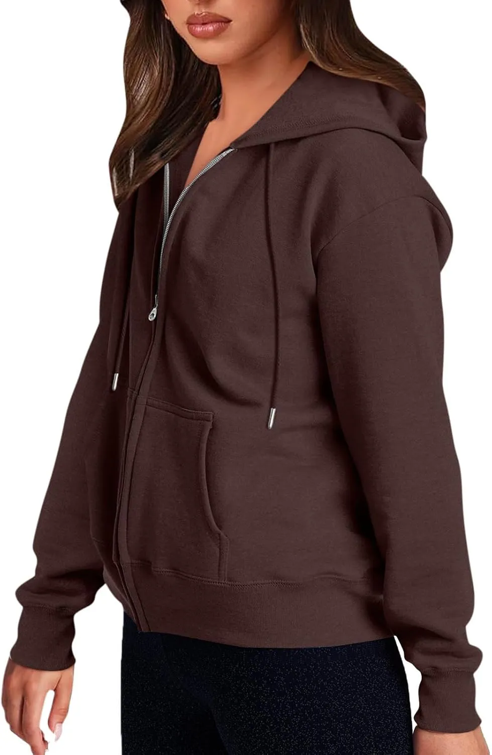 Zip Up Hoodies for Women 2024 Fall Winter Oversized Sweatshirt Fleece Lined Jacket Casual Warm Outfit with Pockets
