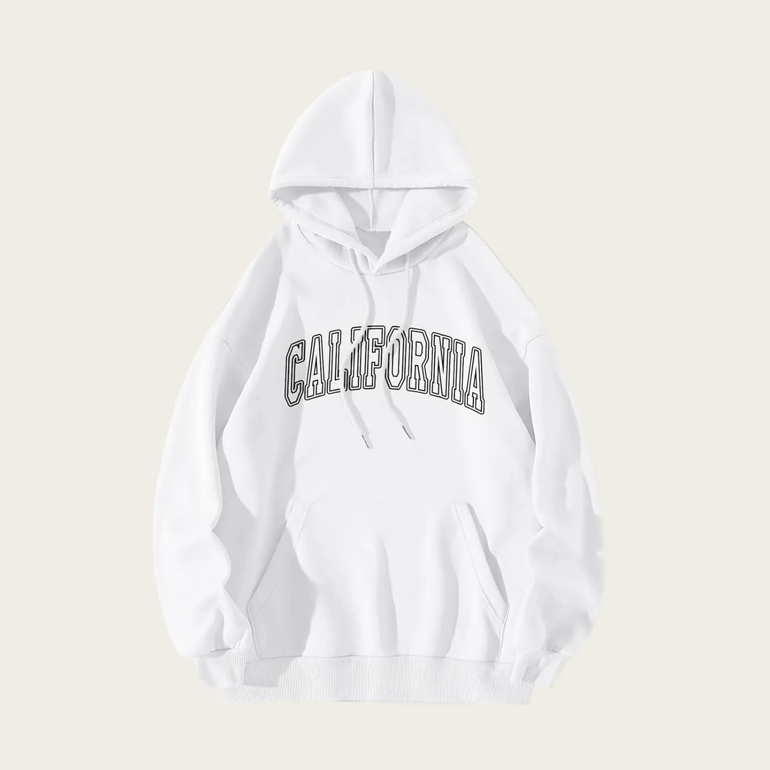 ZWRXW Women's Oversized Hoodies Letter Graphic Print Long Sleeve Sweatshirts Fall Casual Drawstring Pullover Tops with Pocket
