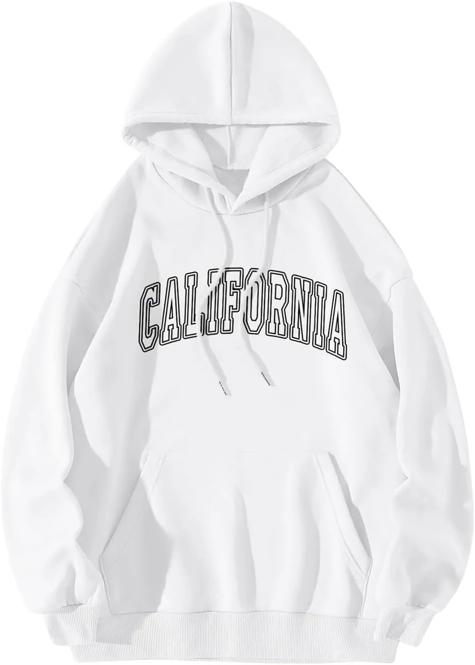 ZWRXW Women's Oversized Hoodies Letter Graphic Print Long Sleeve Sweatshirts Fall Casual Drawstring Pullover Tops with Pocket
